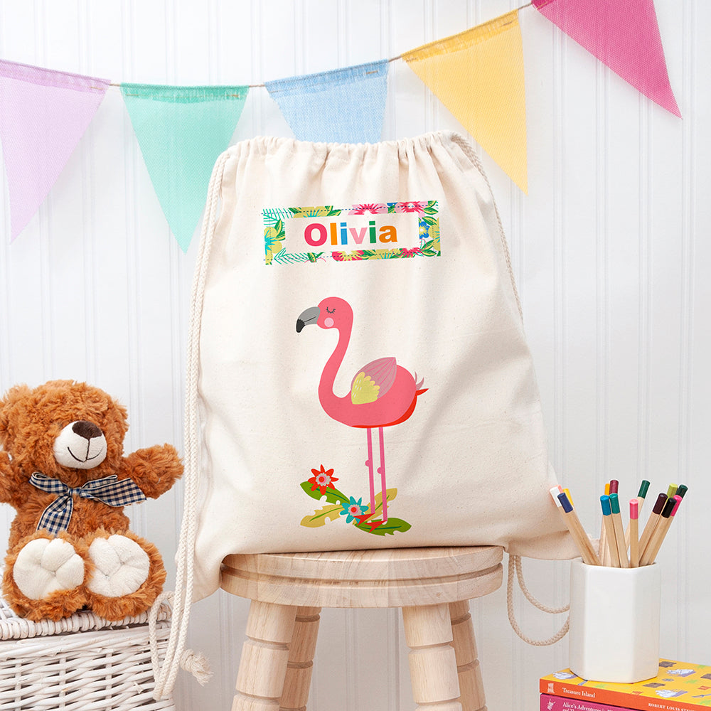 Personalised Flamingo Nursery Bag