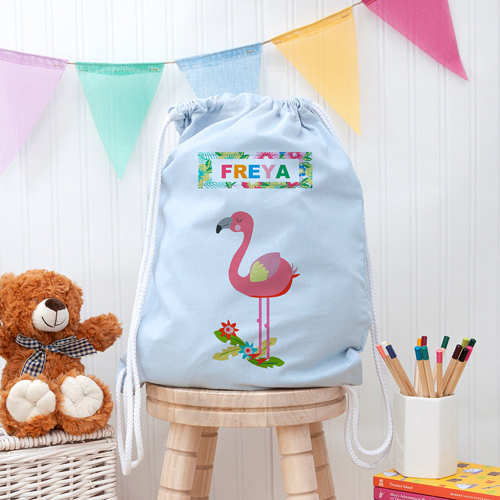 Personalised Flamingo Nursery Bag