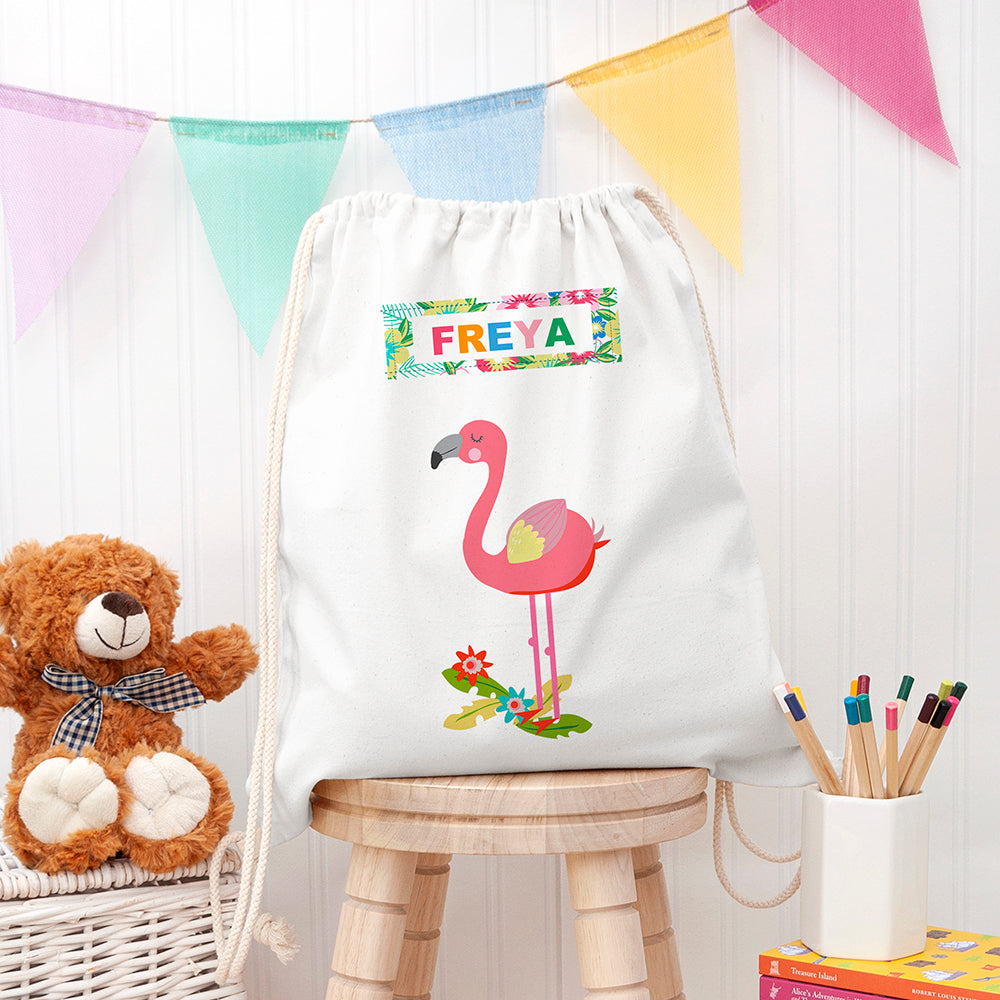 Personalised Flamingo Nursery Bag