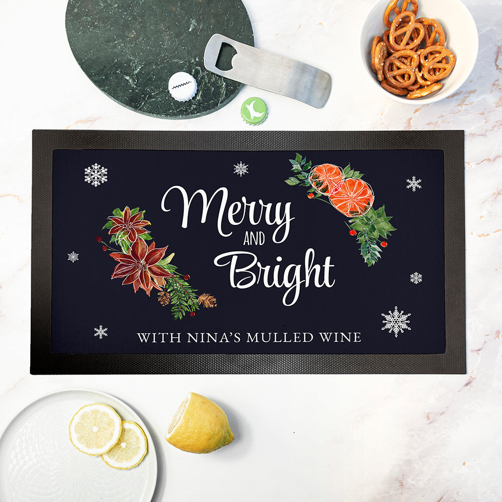 Personalised Floral Bar Mat