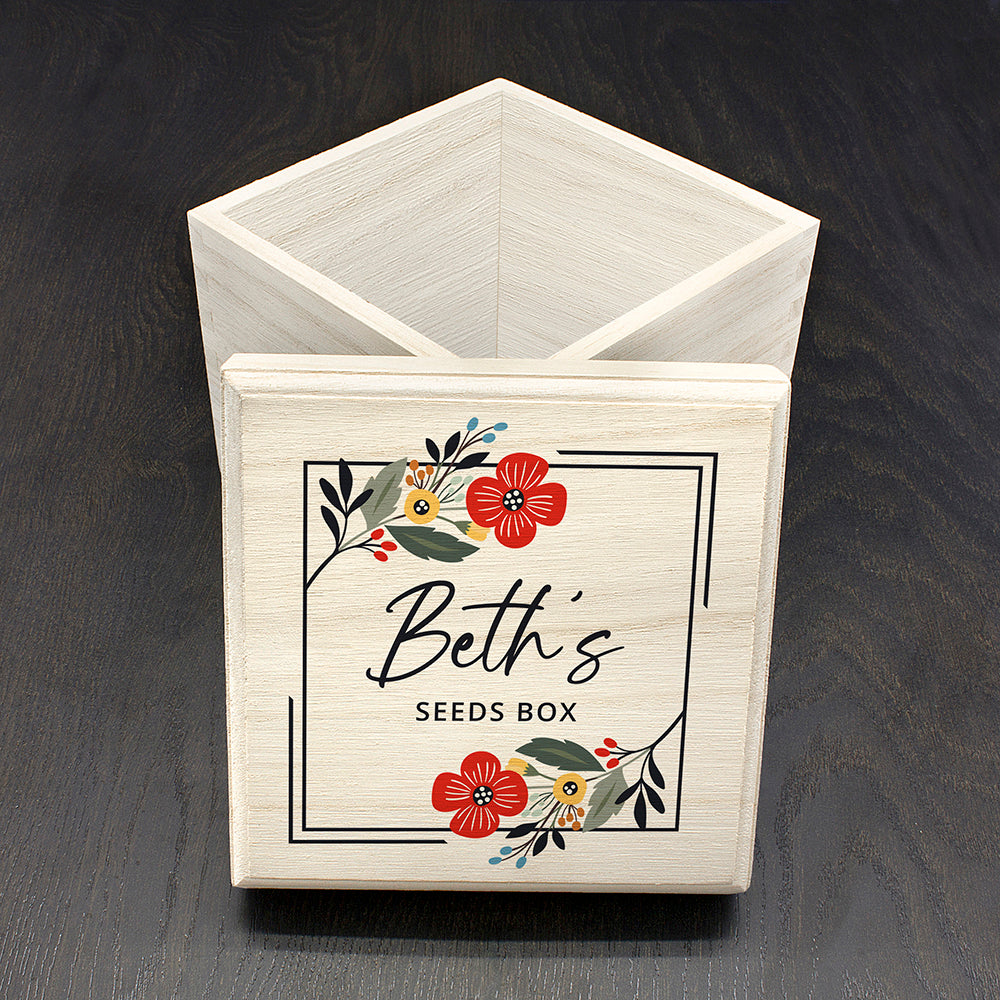 Personalised Floral Frame Seeds Box
