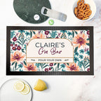 Personalised Floral Gin Bar Mat