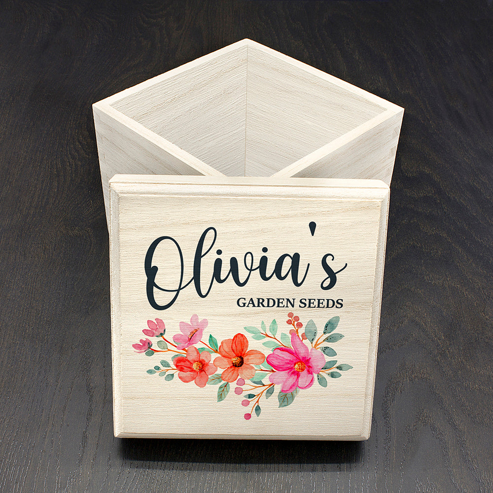 Personalised Flower Garland Seeds Box