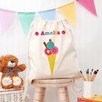 Personalised Girl's Cotton Nursery Bag