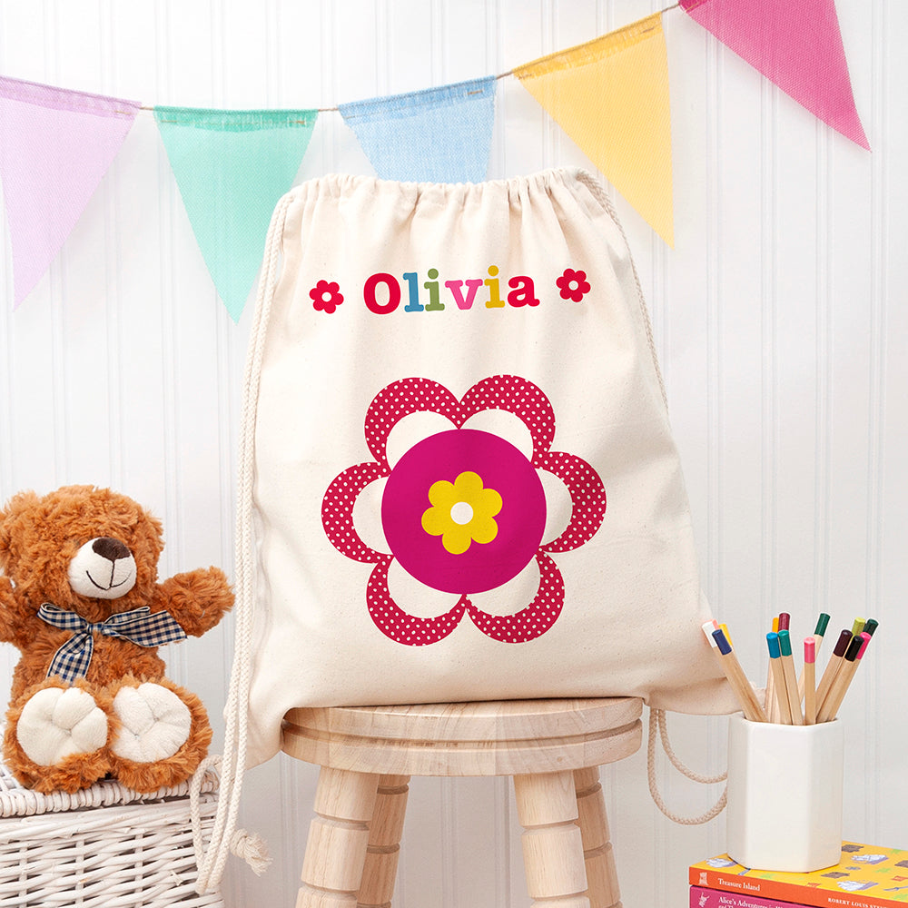 Personalised Girl's Cotton Nursery Bag