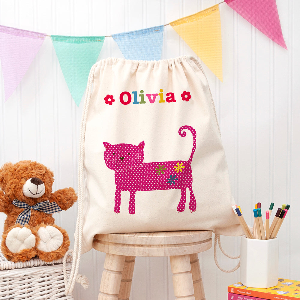 Personalised Girl's Cotton Nursery Bag