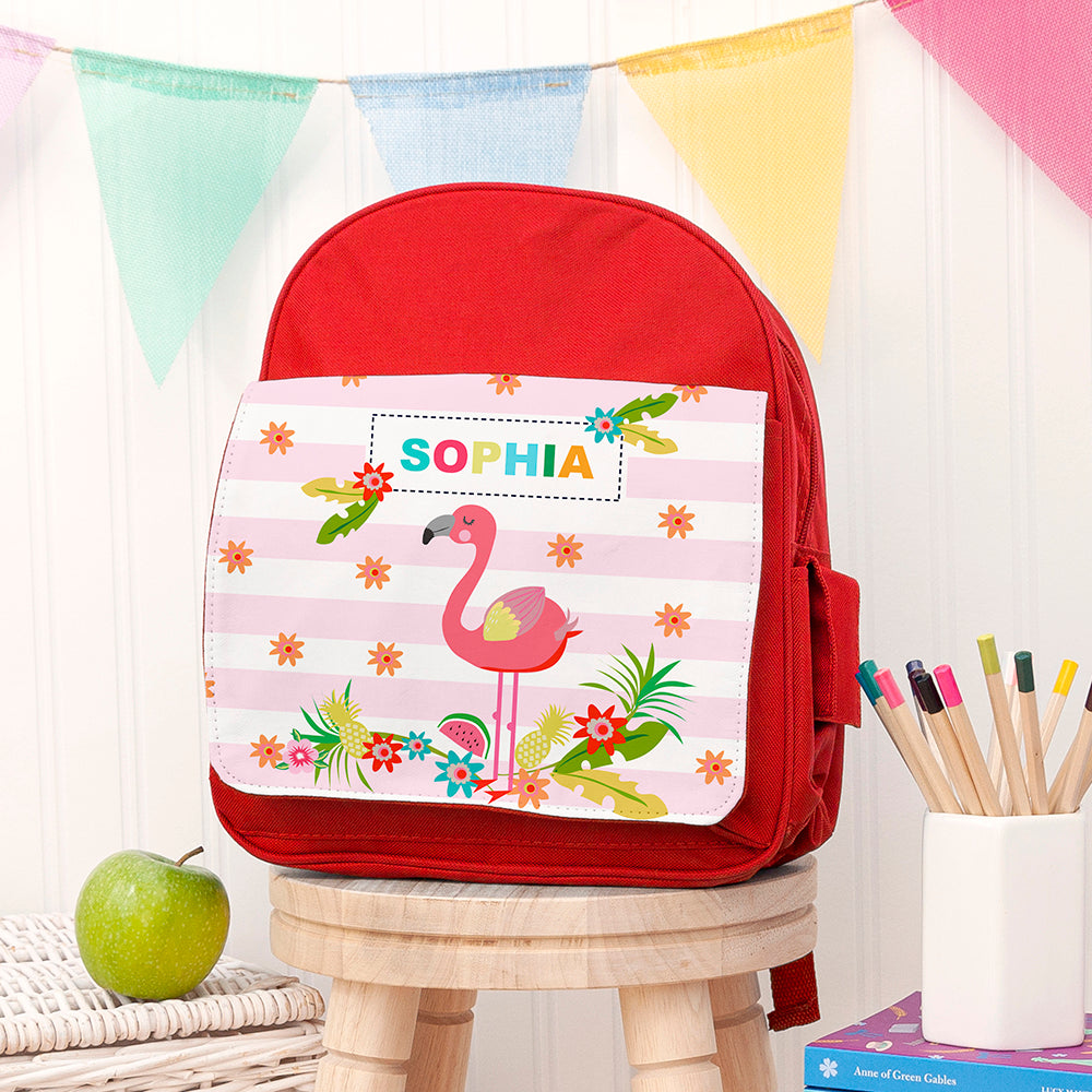 Personalised Girl's Flamingo Rucksack