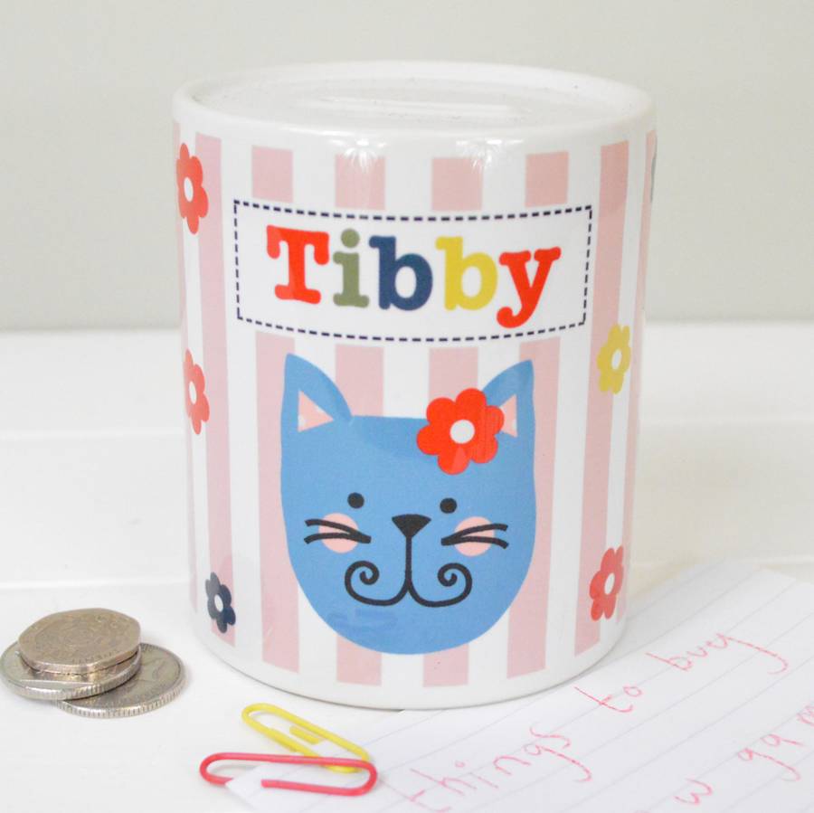 Personalised Girl's Floral Money Box