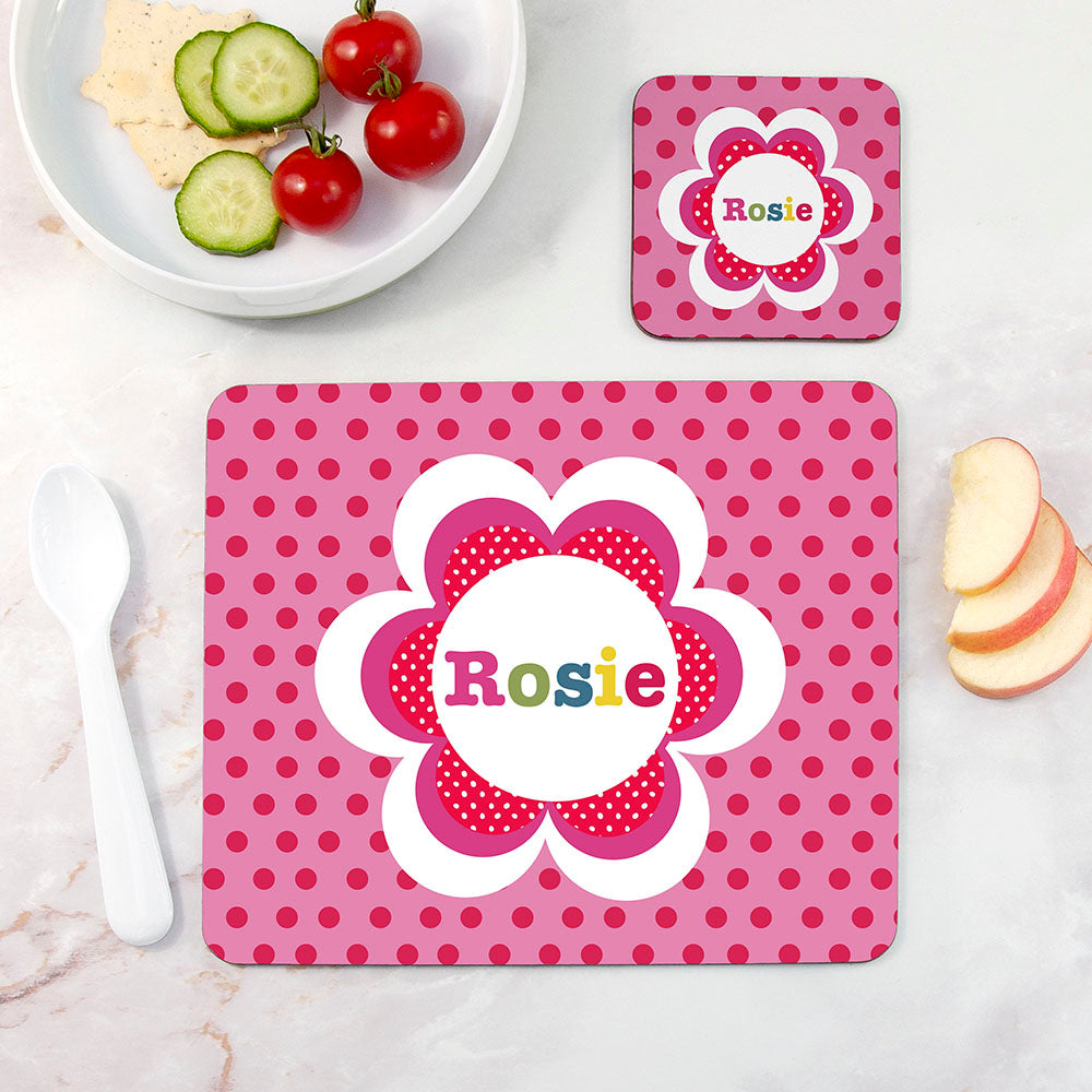 Personalised Girl's Floral Placemat Set