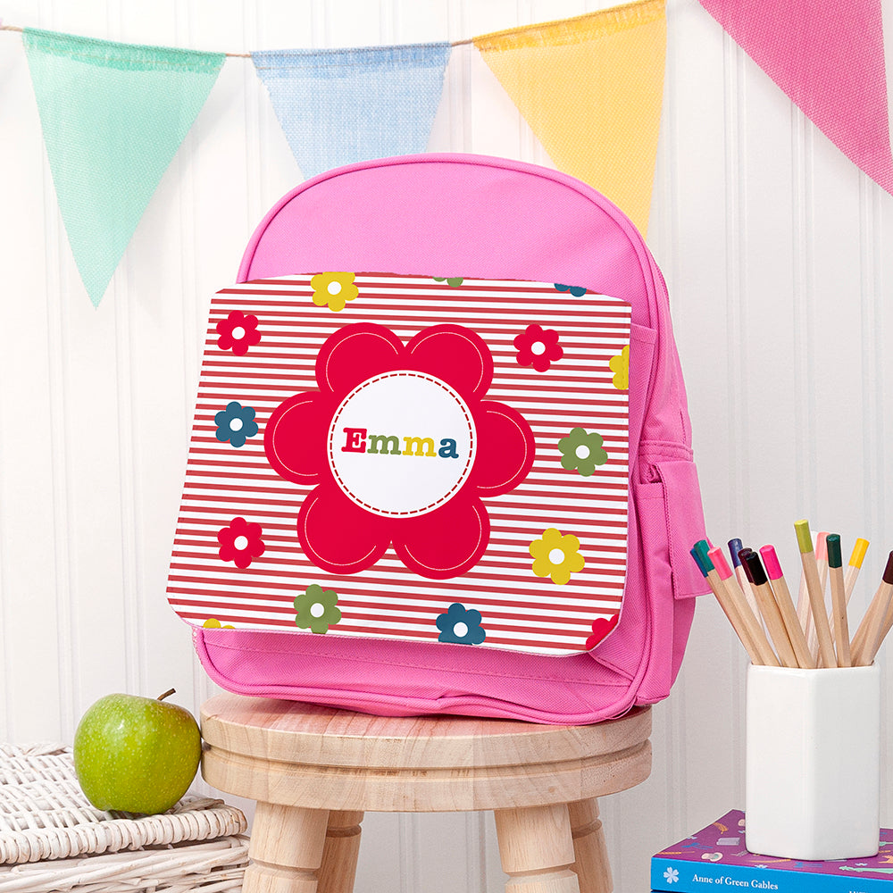 Personalised Girl's Floral Rucksack