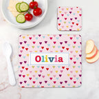 Personalised Girl's Patterned Placemat Set