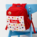 Personalised Girl's Patterned Red Rucksack