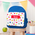 Personalised Girl's Patterned Royal Blue Rucksack