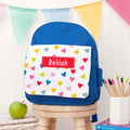 Personalised Girl's Patterned Royal Blue Rucksack