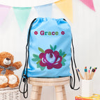 Personalised Girl's Sky Blue Waterproof Swim Bag