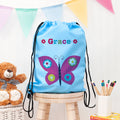 Personalised Girl's Sky Blue Waterproof Swim Bag