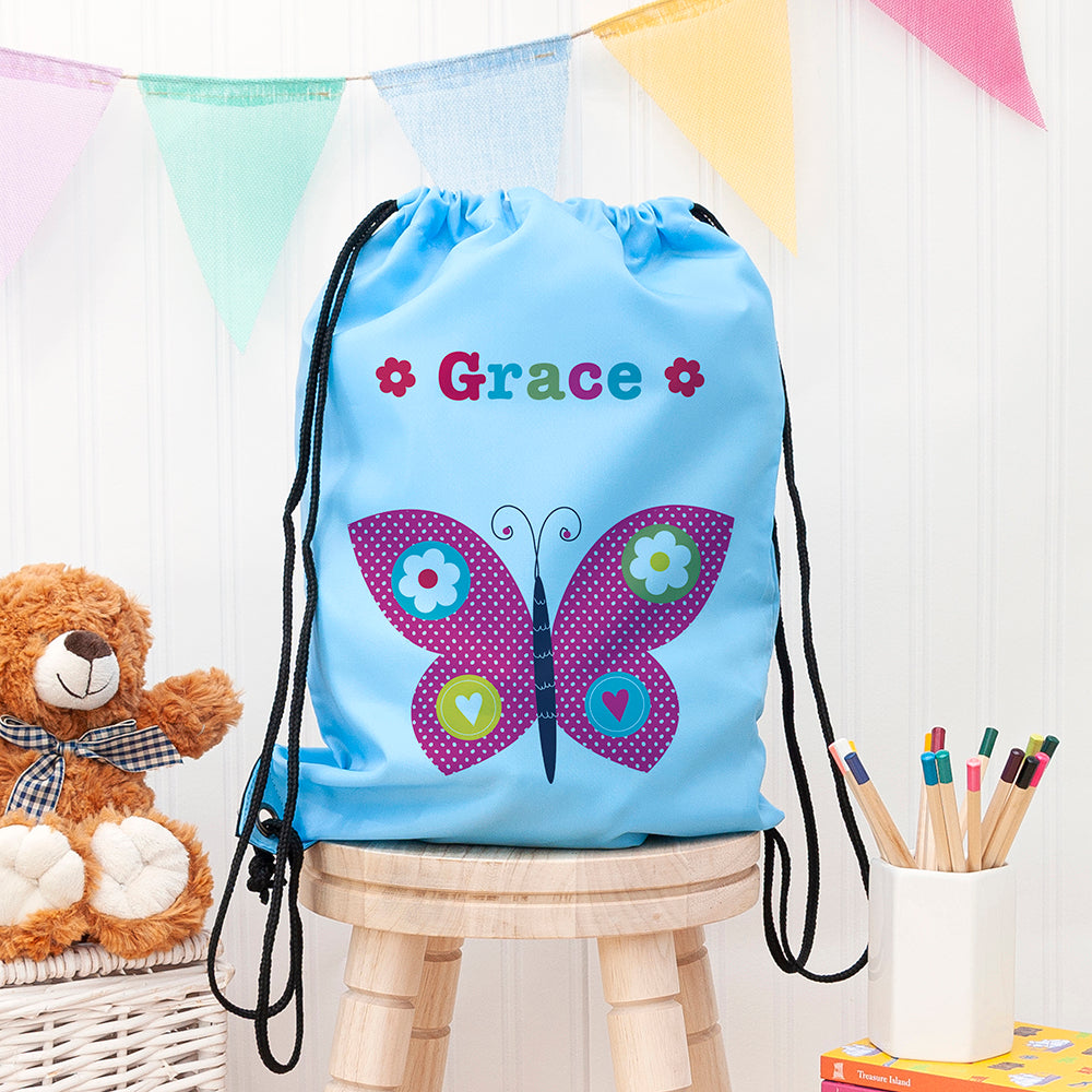 Personalised Girl's Sky Blue Waterproof Swim Bag