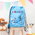 Personalised Girl's Sky Blue Waterproof Swim Bag