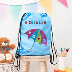 Personalised Girl's Sky Blue Waterproof Swim Bag