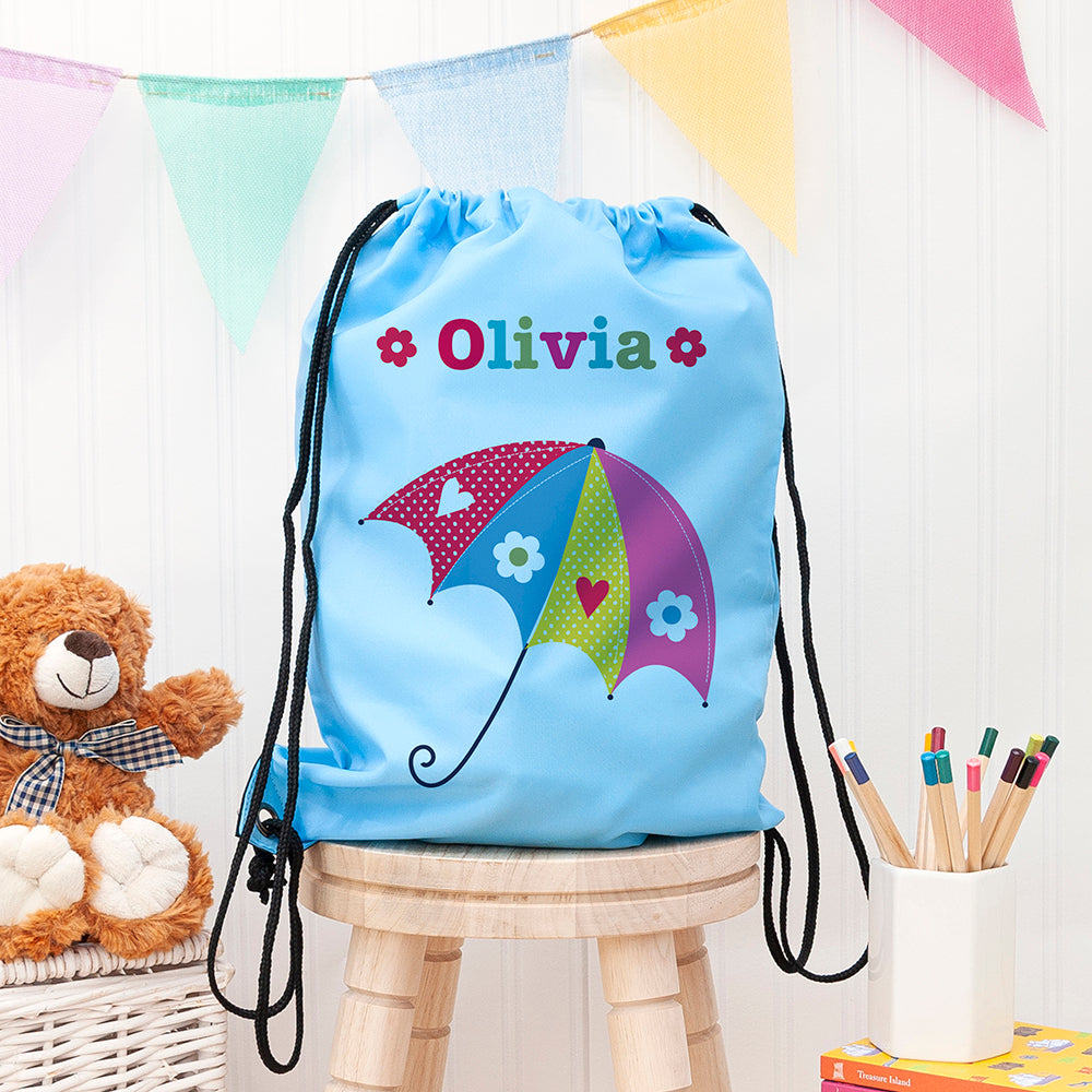 Personalised Girl's Sky Blue Waterproof Swim Bag