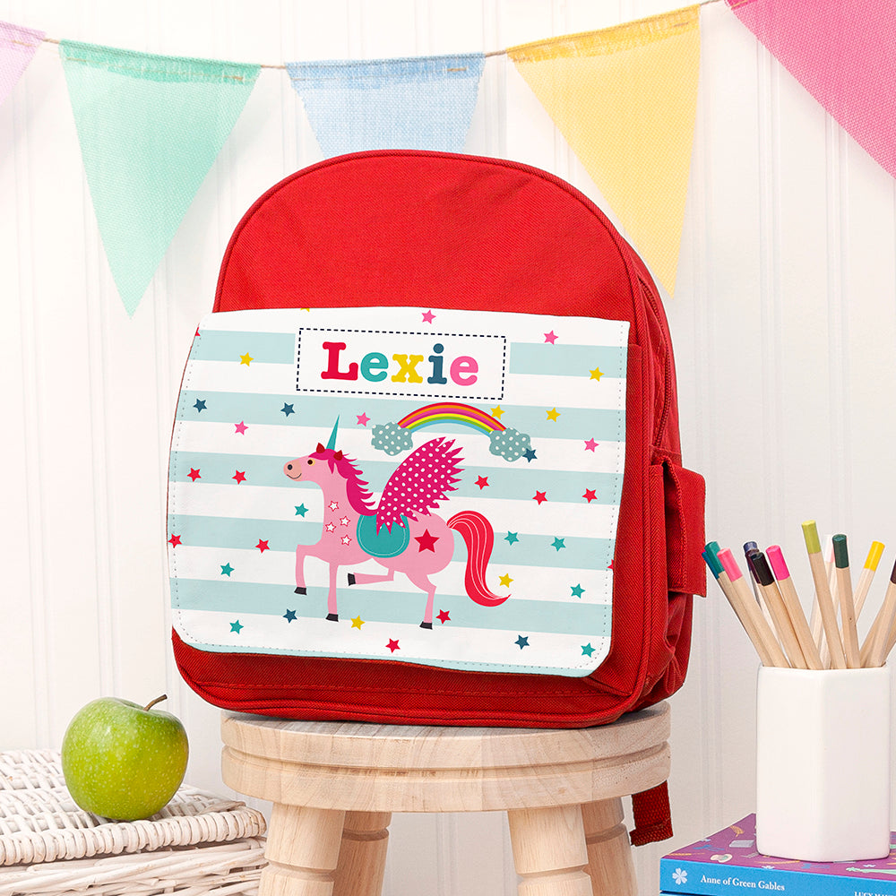 Personalised Girl's Unicorn Mini Rucksack