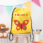 Personalised Girl's Yellow Waterproof Swim Bag