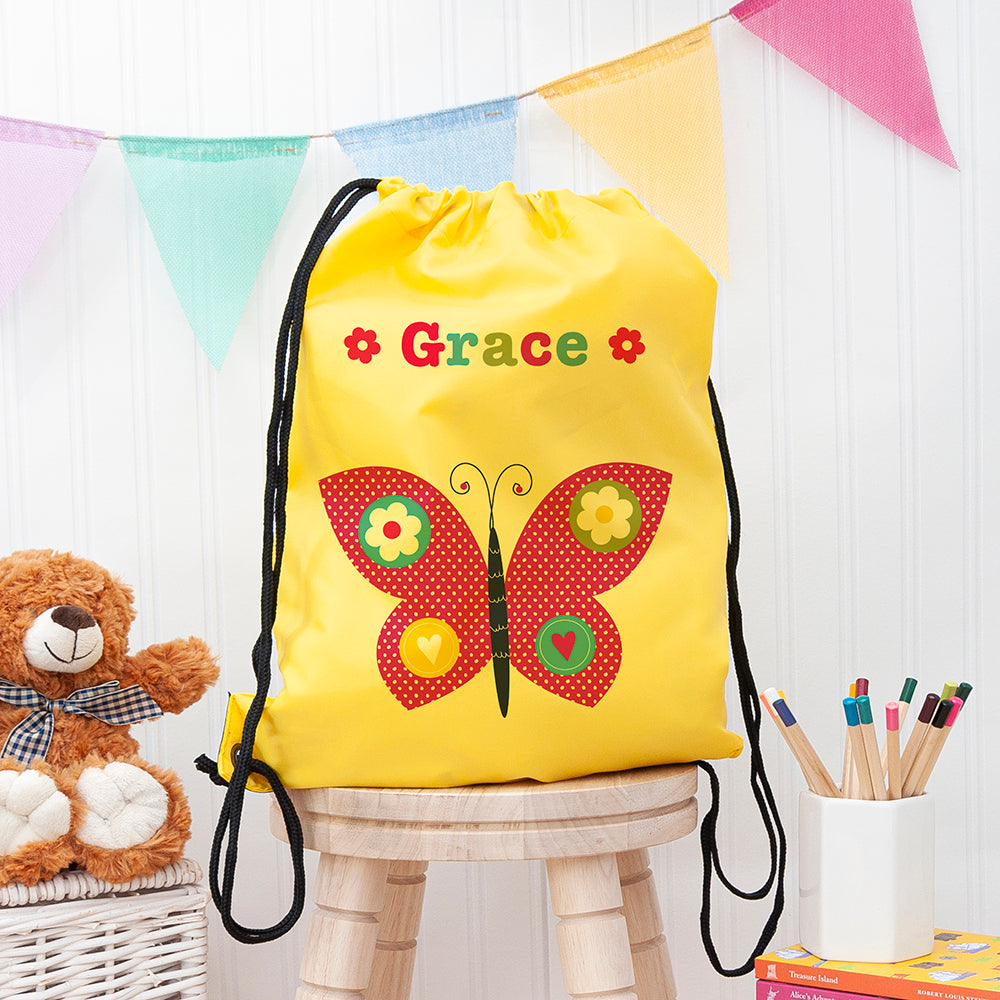 Personalised Girl's Yellow Waterproof Swim Bag