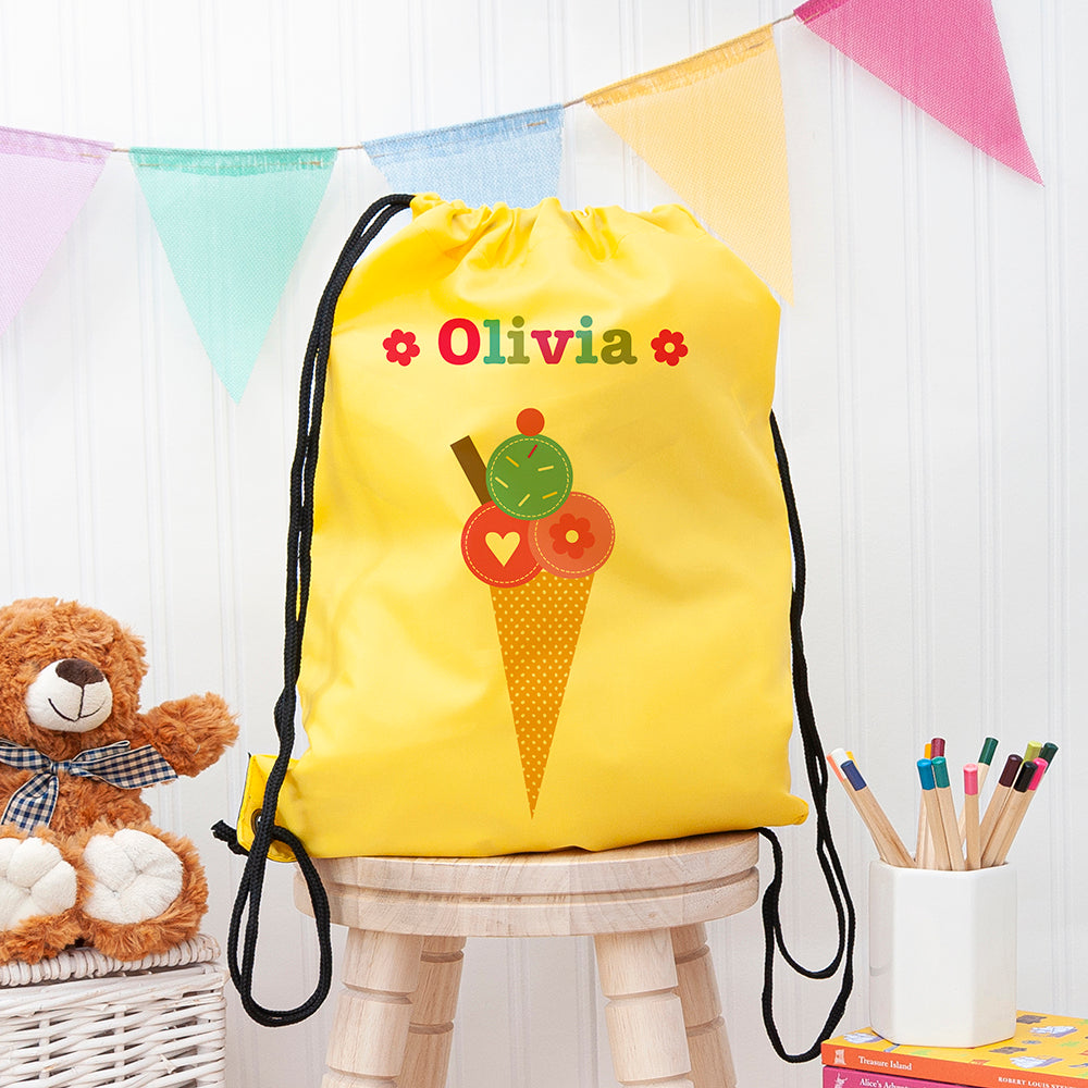 Personalised Girl's Yellow Waterproof Swim Bag