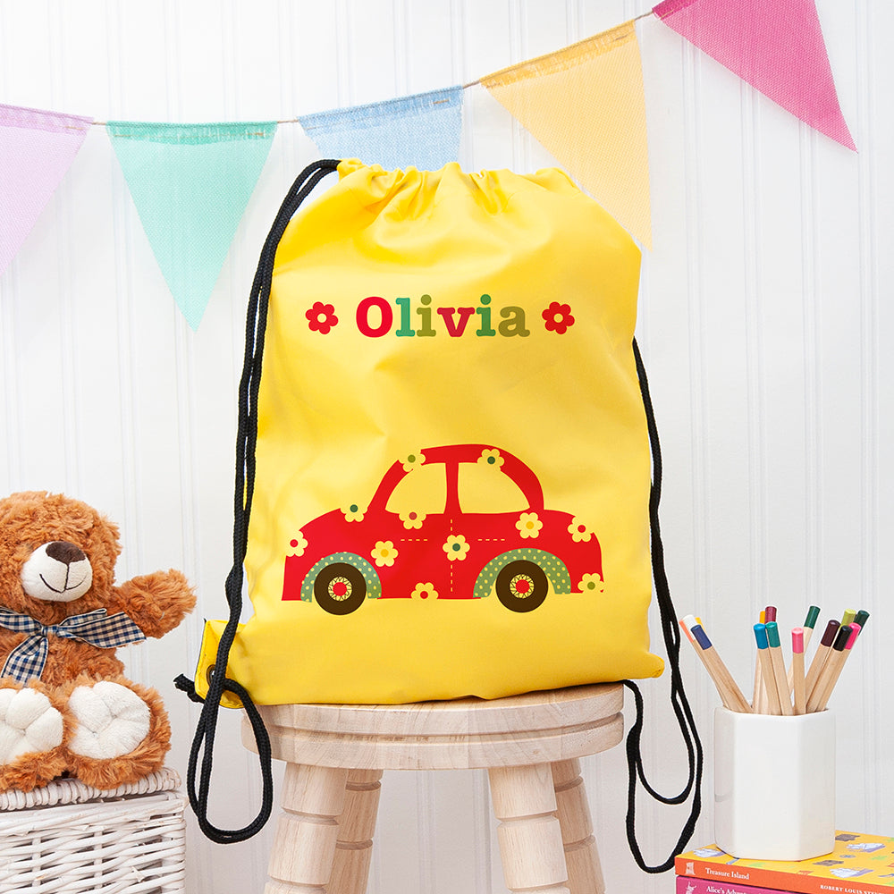 Personalised Girl's Yellow Waterproof Swim Bag