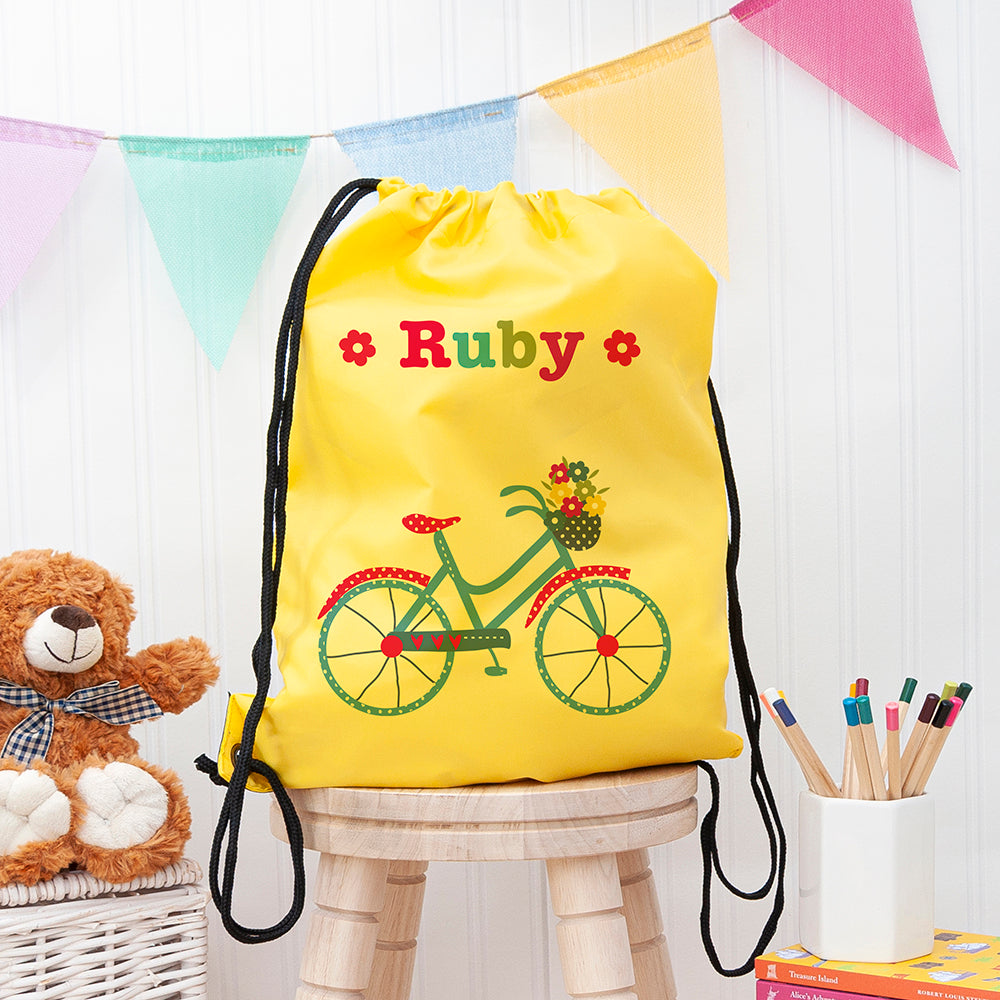 Personalised Girl's Yellow Waterproof Swim Bag