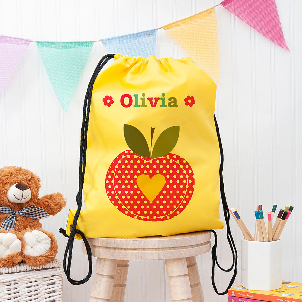 Personalised Girl's Yellow Waterproof Swim Bag