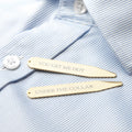 Personalised Gold Plated Secret Message Collar Stays
