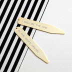 Personalised Gold Plated Secret Message Collar Stays