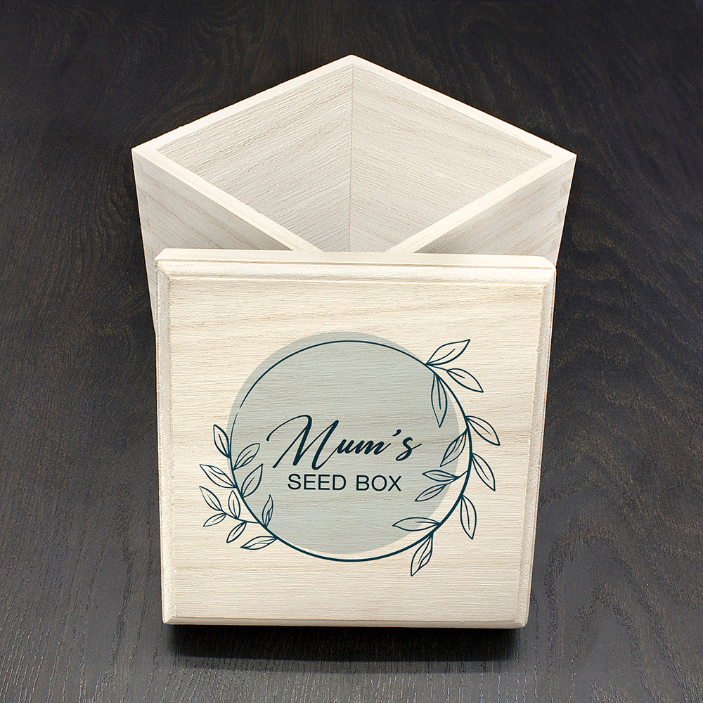 Personalised Green Wreath Seeds Box
