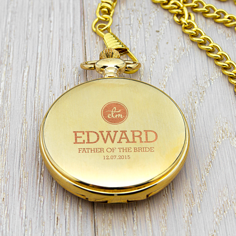Personalised Groomsman Monogram Collection Pocket Watch
