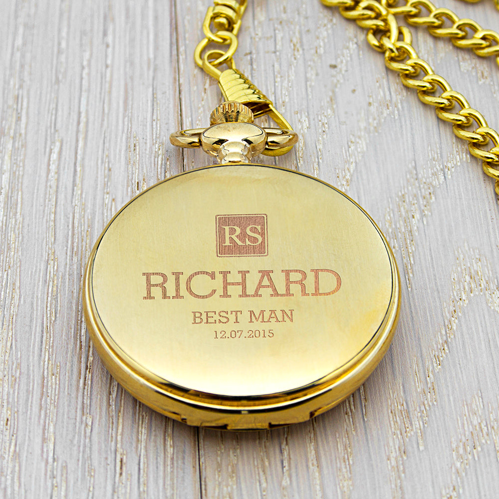 Personalised Groomsman Monogram Collection Pocket Watch