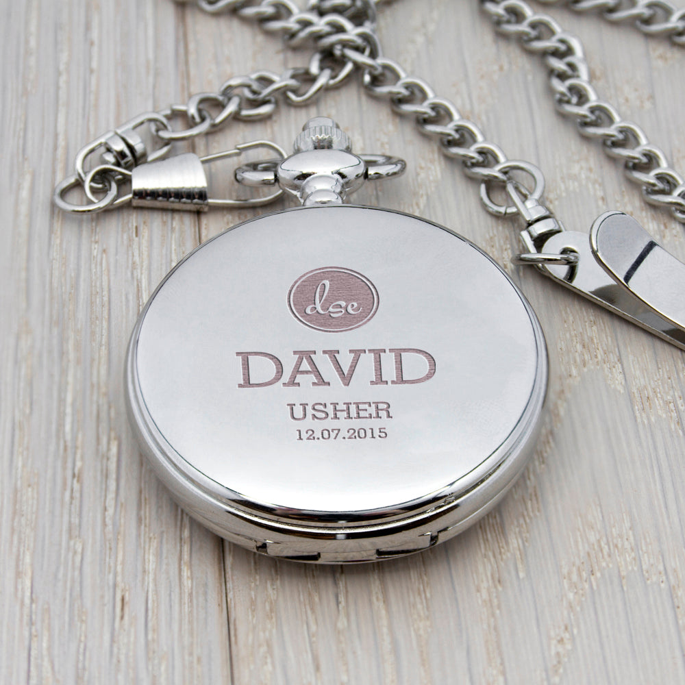 Personalised Groomsman Monogram Collection Pocket Watch