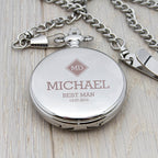Personalised Groomsman Monogram Collection Pocket Watch