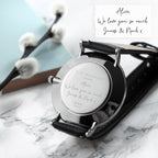 Personalised Handwriting Ladies Black Leather Watch