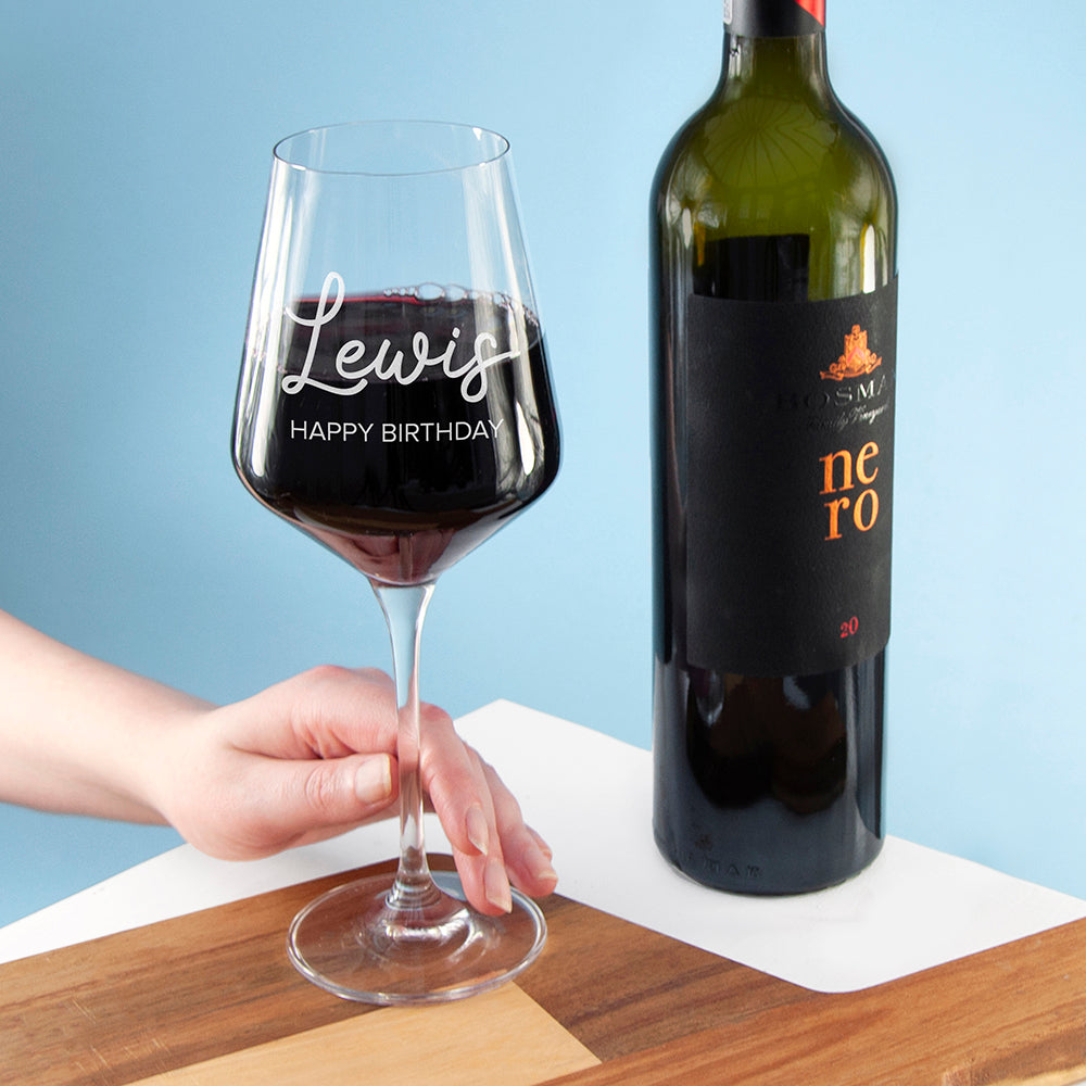 Personalised Happy Birthday Wine Glass