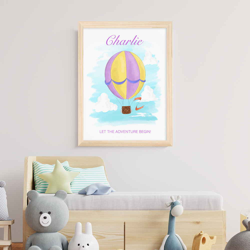 Personalised Hot Air Balloon Framed Print