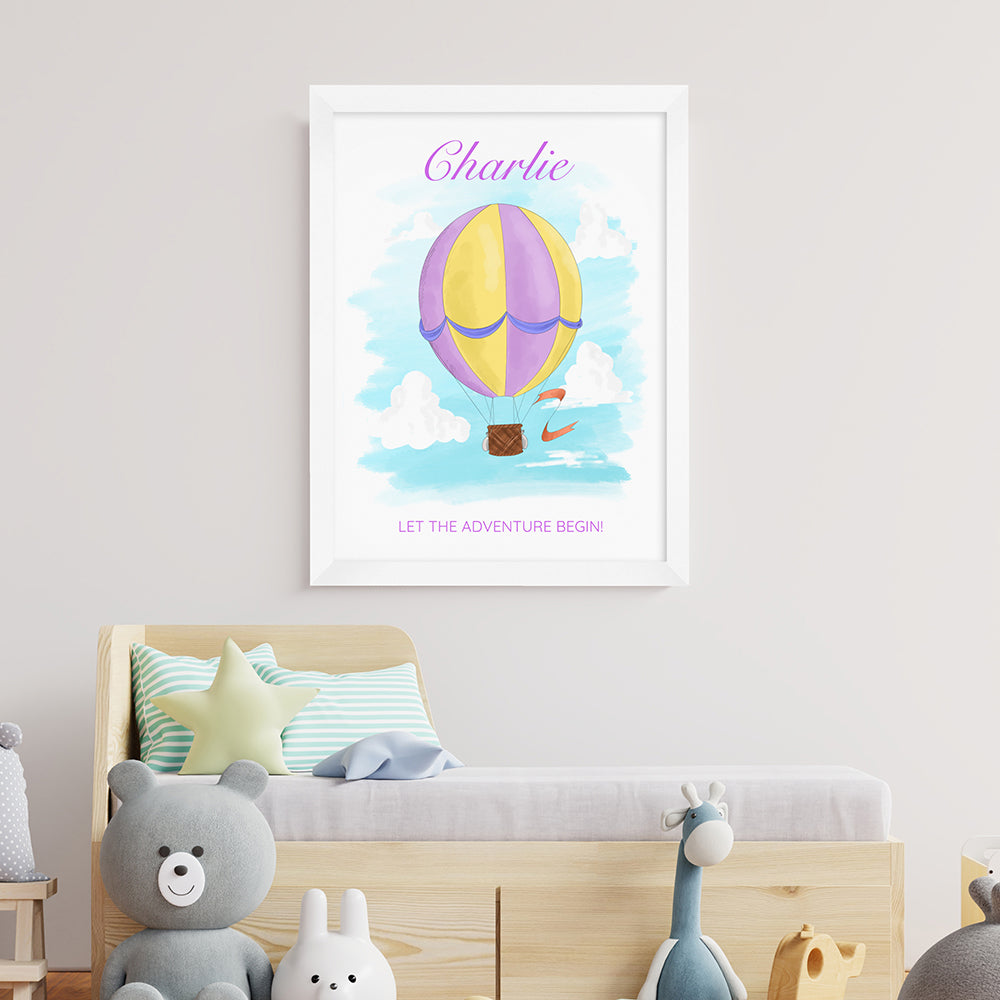 Personalised Hot Air Balloon Framed Print