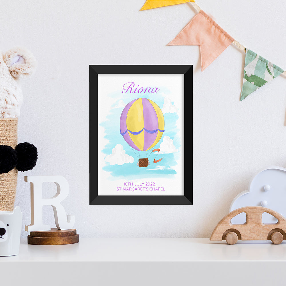 Personalised Hot Air Balloon Framed Print
