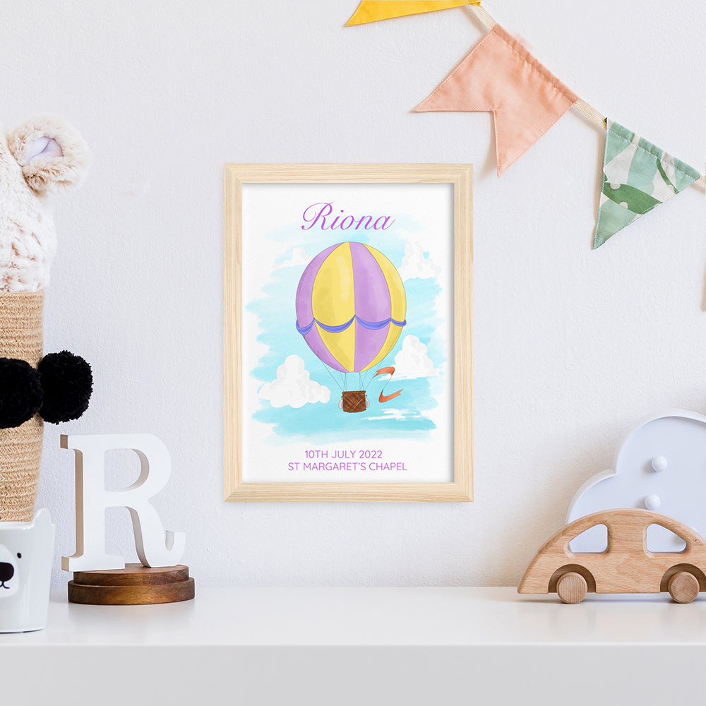 Personalised Hot Air Balloon Framed Print