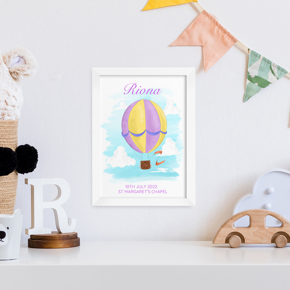 Personalised Hot Air Balloon Framed Print