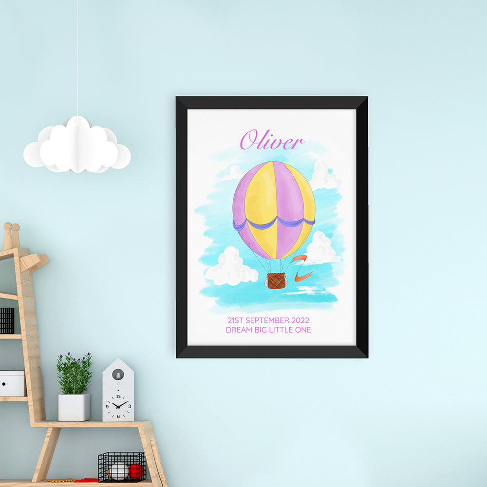 Personalised Hot Air Balloon Framed Print