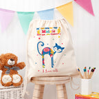 Personalised I Love Pets Cotton Nursery Bag
