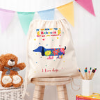Personalised I Love Pets Cotton Nursery Bag