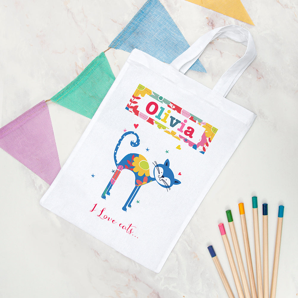 Personalised I Love Pets Fabric Party Bag
