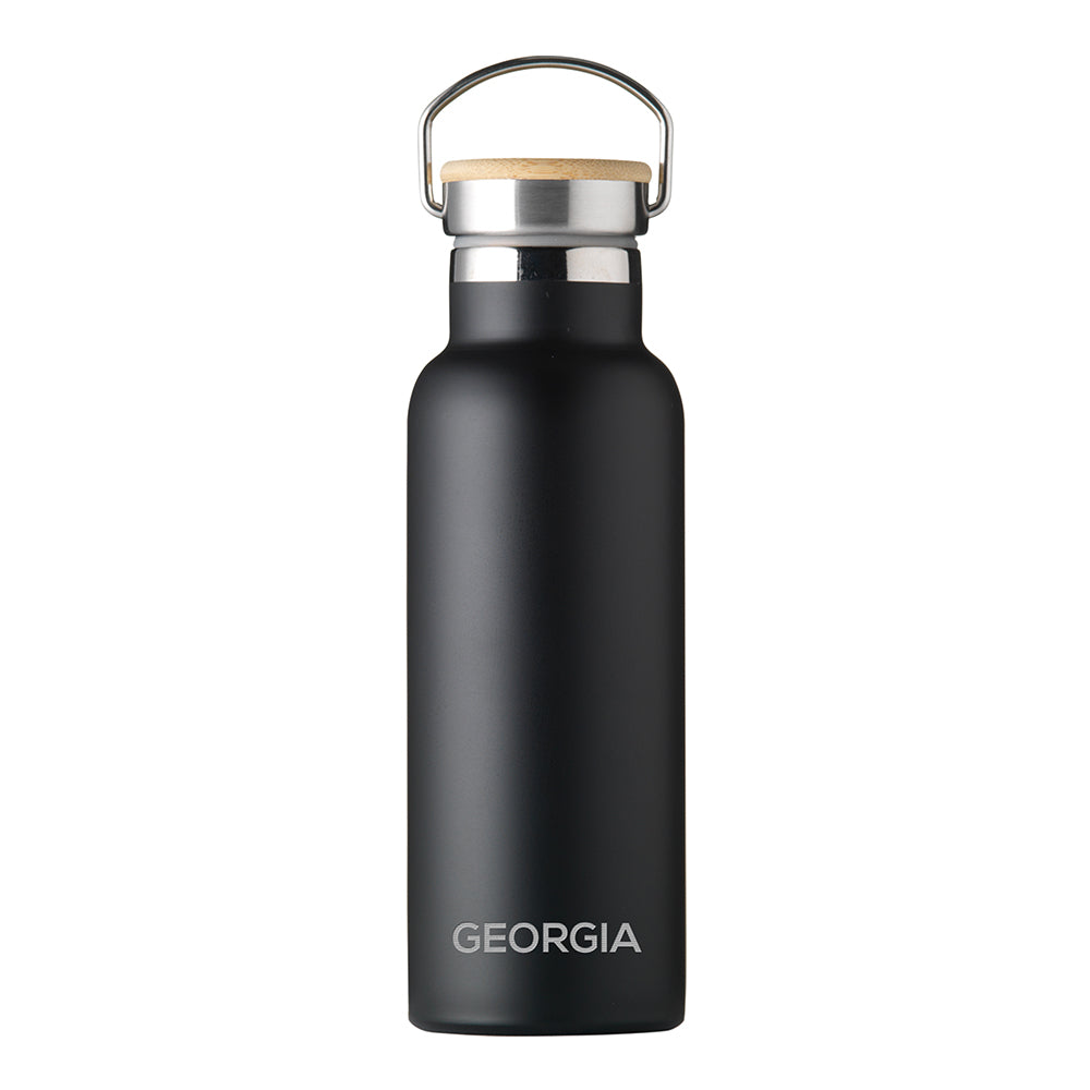 Personalised Insulated Bottle 17oz Bamboo Lid - Small Personalisation